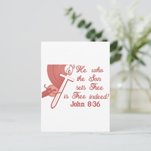 John 8:36 briefkaart (Staand voorkant)