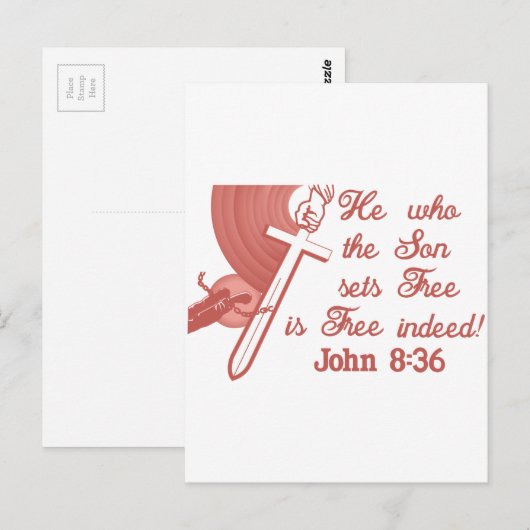 John 8:36 briefkaart (Voorkant / Achterkant)