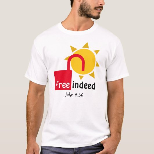 John 8:36 FREE INDEED  Christelijk T-shirt (Voorkant)