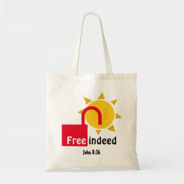 John 8:36 FREE INDEED  Christelijk Tote Bag