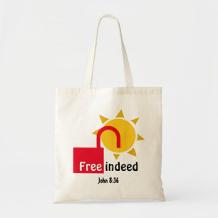 John 8:36 FREE INDEED Christelijk Tote Bag