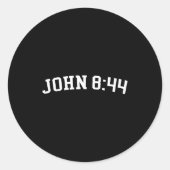 John 8_44 ronde sticker (Voorkant)