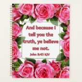 John 8:45 Bijbelverse kalenderplanner Planner (Voorkant)