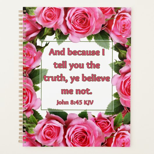 John 8:45 Bijbelverse kalenderplanner Planner (Voorkant)
