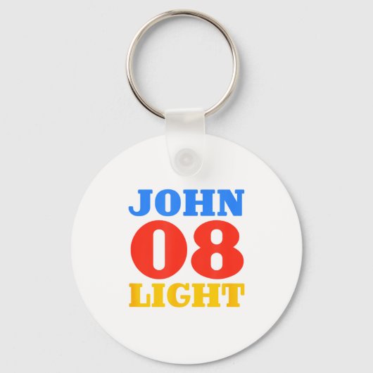 John 8 Light Bible Chapter Jersey Design  Sleutelhanger (Voorkant)