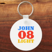 John 8 Light Bible Chapter Jersey Design  Sleutelhanger (Voorkant)