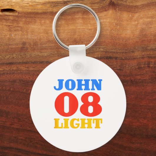 John 8 Light Bible Chapter Jersey Design  Sleutelhanger (Voorkant)