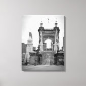 John A. Roebling Bridge, Cincinnati, OH Canvas Afdruk (Voorkant)
