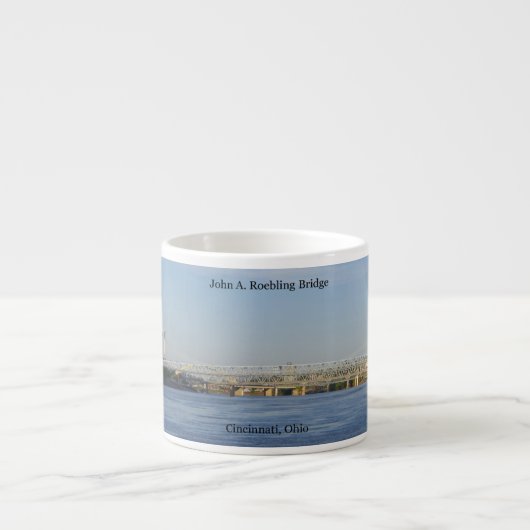 John A Roebling Bridge espresso mug Kop (Voorkant)