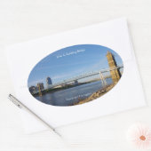 John A. Roebling Bridge-sticker Ovale Sticker (Envelop)
