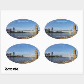 John A. Roebling Bridge-sticker Ovale Sticker (Vel)
