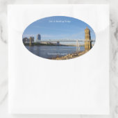 John A. Roebling Bridge-sticker Ovale Sticker (Tas)