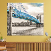 John A Roebling hangbrug Canvas Afdruk (Insitu (Woonkamer))