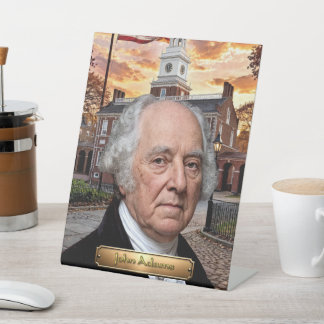 John Adams: 2e president van de Verenigde Staten Reclamebord Met Voetstuk