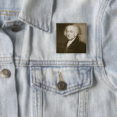 John Adams, 2e President van de Verenigde Staten v Vierkante Button 5,1 Cm (In situ)