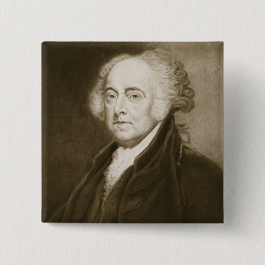 John Adams, 2e President van de Verenigde Staten v Vierkante Button 5,1 Cm (Voorkant)
