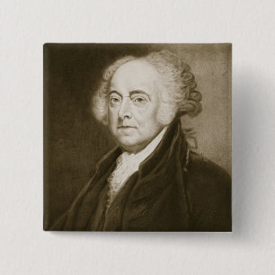 John Adams, 2e President van de Verenigde Staten v Vierkante Button 5,1 Cm