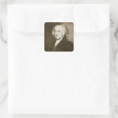 John Adams, 2e President van de Verenigde Staten v Vierkante Sticker (Tas)