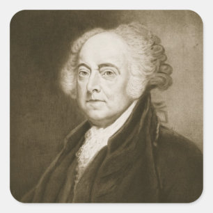 John Adams, 2e President van de Verenigde Staten v Vierkante Sticker