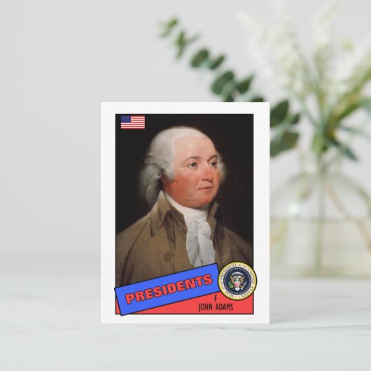 John Adams Baseball Card Briefkaart (Staand voorkant)