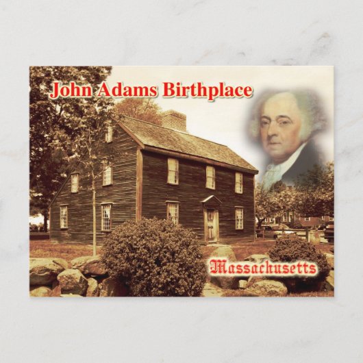 John Adams Birthplace, Massachusetts Briefkaart (Voorkant)
