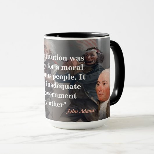 John Adams citaat over onze grondwet Mok (Voorkant rechts)