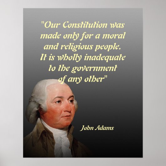 John Adams citaat over onze grondwet Poster (Voorkant)