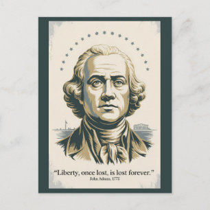 John Adams citaat tweede president illustratie Briefkaart