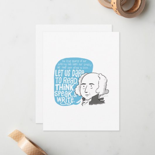 John Adams citeert briefkaart (Voorkant / Achterkant in situ)