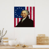 John Adams en de Amerikaanse vlag Poster (Keuken)