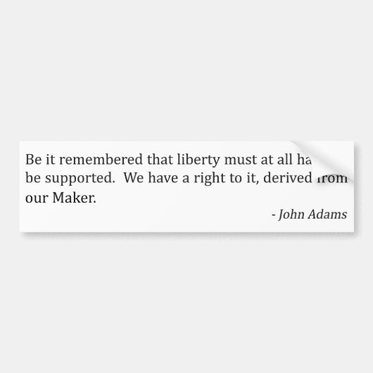 John Adams en Liberty Bumpersticker (Voorkant)