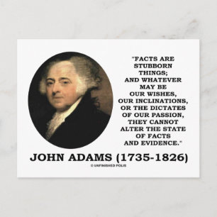 John Adams feiten zijn hardnekkig bewijs Briefkaart