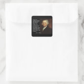 John Adams "Feiten zijn hardnekkige dingen" Quote Vierkante Sticker (Tas)