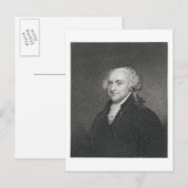 John Adams, gegraveerd door James Barton Longacre Briefkaart (Voorkant / Achterkant)