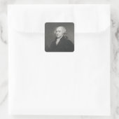 John Adams, gegraveerd door James Barton Longacre Vierkante Sticker (Tas)