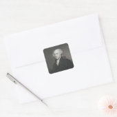 John Adams, gegraveerd door James Barton Longacre Vierkante Sticker (Envelop)