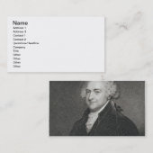 John Adams, gegraveerd door James Barton Longacre  Visitekaartje (Voorkant / Achterkant)