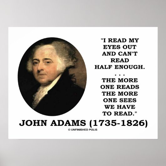John Adams: Lees mijn ogen uit Ik kan niet half ge Poster (Voorkant)