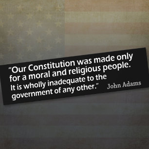 John Adams: Morele en religieuze mensen Bumpersticker