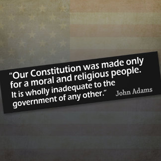 John Adams: Morele en religieuze mensen Bumpersticker