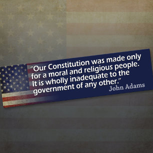 John Adams: Morele en religieuze mensen Bumpersticker