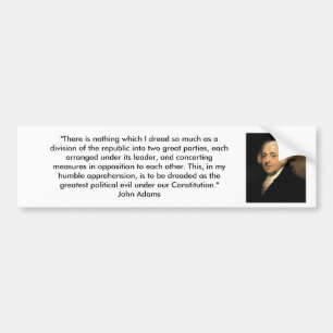 John Adams - Politieke Partijen Bumpersticker