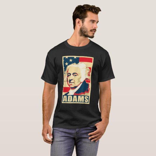 John Adams Propaganda America USA Poster Pop Art T-shirt (Voorkant volledig)