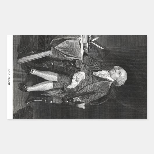 John Adams Rechthoekige Sticker (Voorkant)