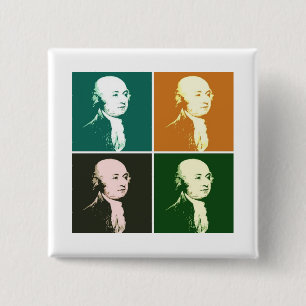 John Adams Vierkante Button 5,1 Cm