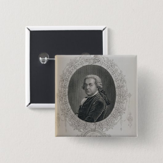 John Adams Vierkante Button 5,1 Cm (Voorkant /achterkant)