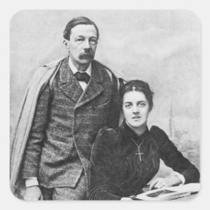 John Addington Symonds en Zijn dochter, 1891 Vierkante Sticker