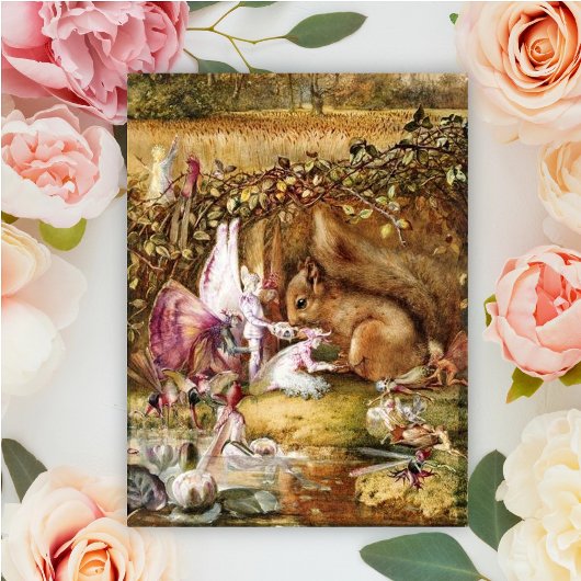 John Anster Fitzgerald - De gewonde eekhoorn Briefkaart