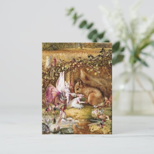 John Anster Fitzgerald - De gewonde eekhoorn Briefkaart (Staand voorkant)