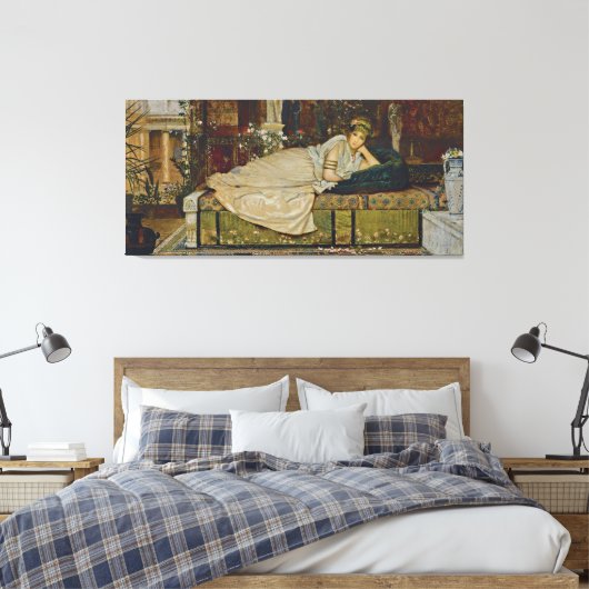 John Atkinson Grimshaw - A Lady in a Classical Canvas Afdruk (Insitu (Slaapkamer))